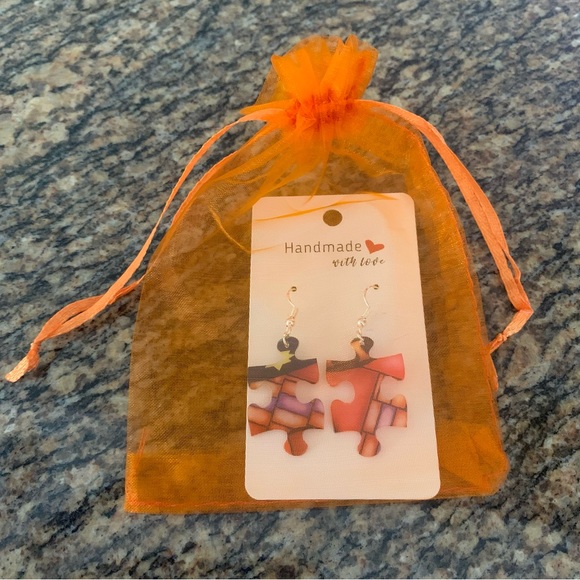 Handmade puzzle earrings - Picture 10 of 10